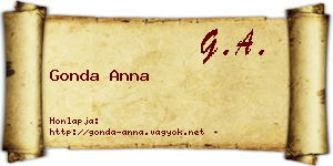 Gonda Anna névjegykártya